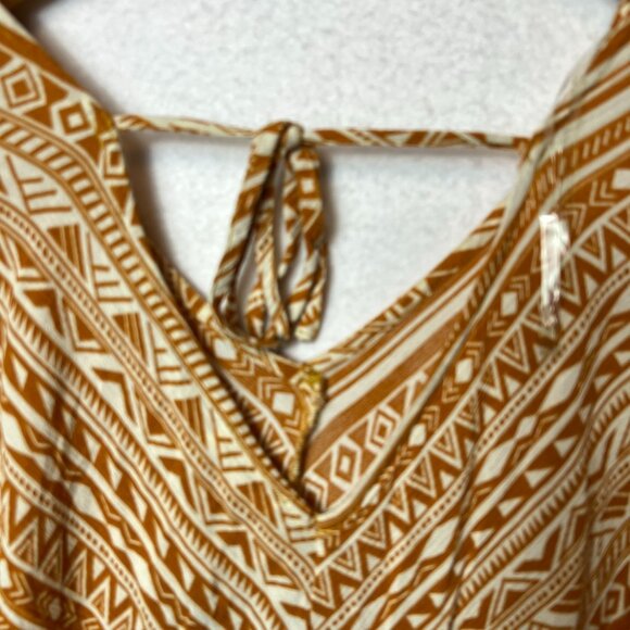 Kori America Womens Tribal Print Short-Sleeve Romper V-Neck Medium Cotton Blend - Picture 7 of 10